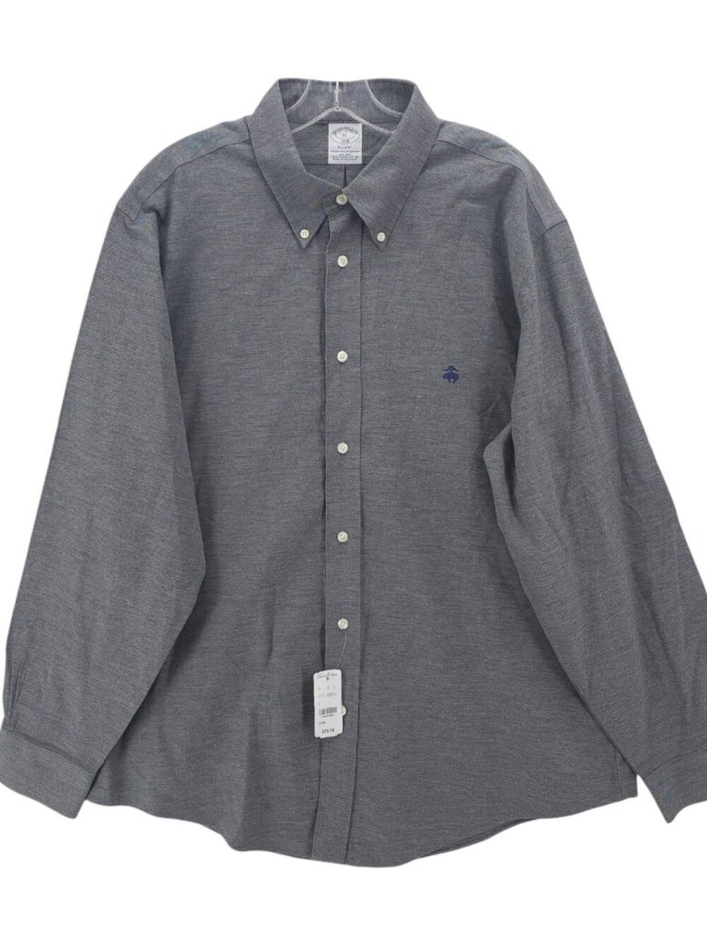 NWT BROOKS BROTHERS Shirt Non-Iron Gray Heather Woven Supima Cotton Size XL